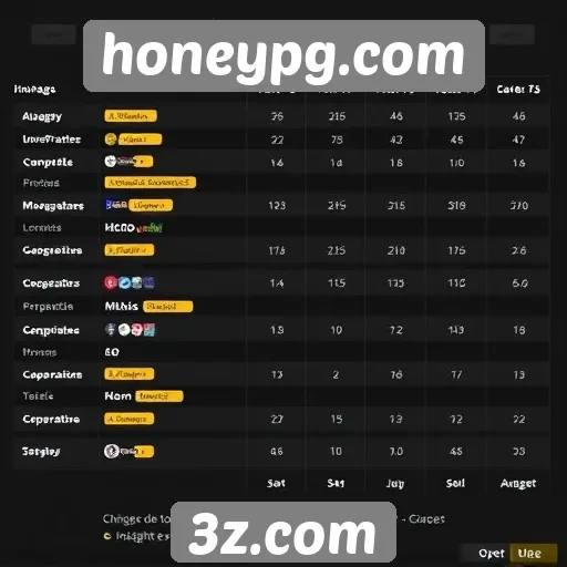 Comparativo de desempenho entre jogos do honeypg.com